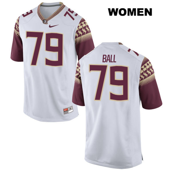 Women's NCAA Nike Florida State Seminoles #79 Josh Ball College White Stitched Authentic Football Jersey ZRN8269HL